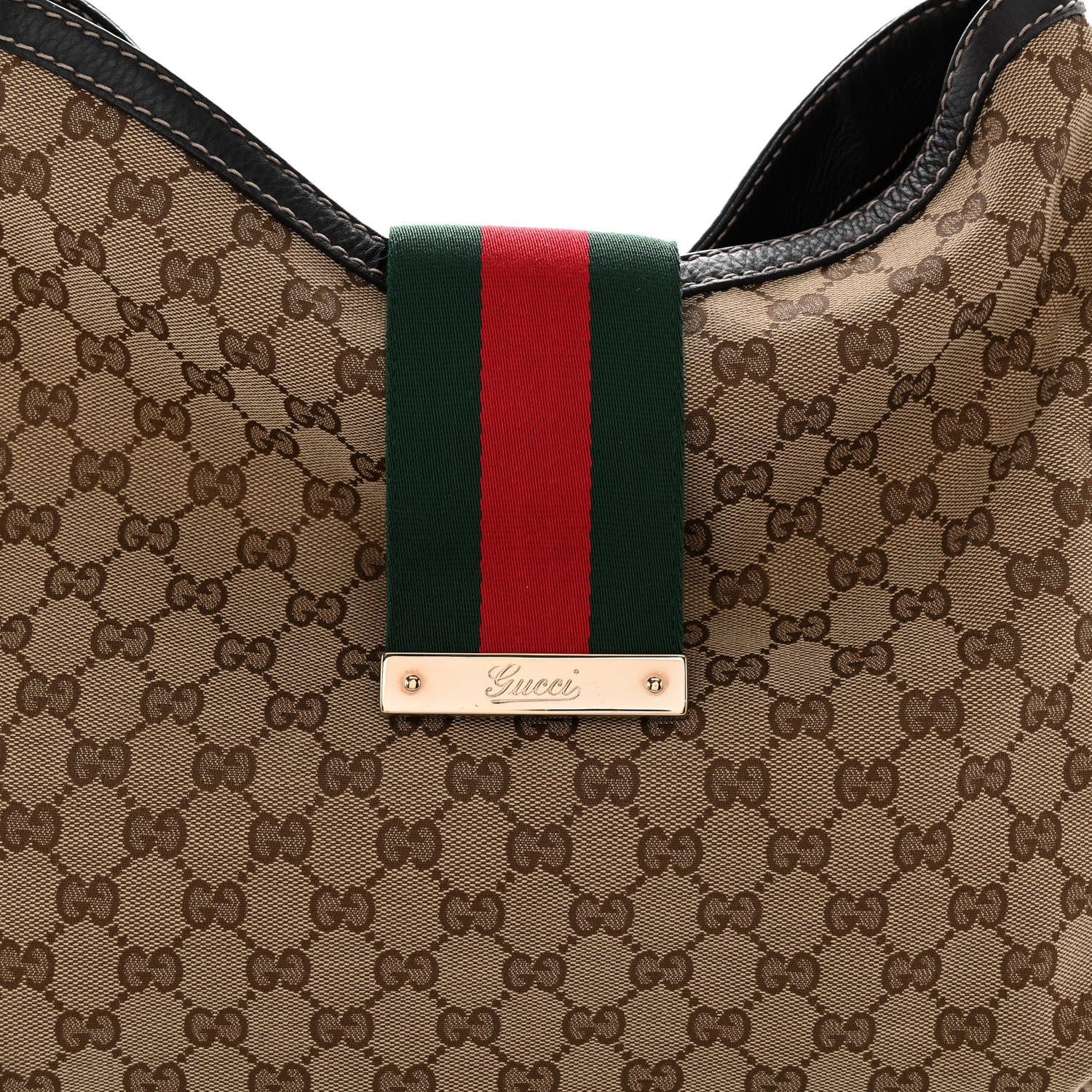 Gucci Monogram Large New Ladies Web Hobo Dark Brown 7 of 11