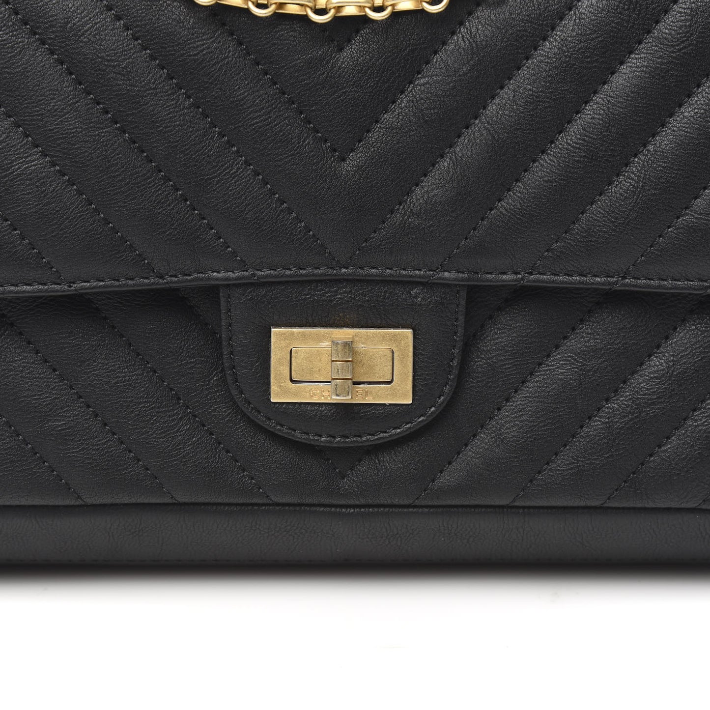 Sheepskin Chevron Quilted 2.55 Reissue 225 Flap Black