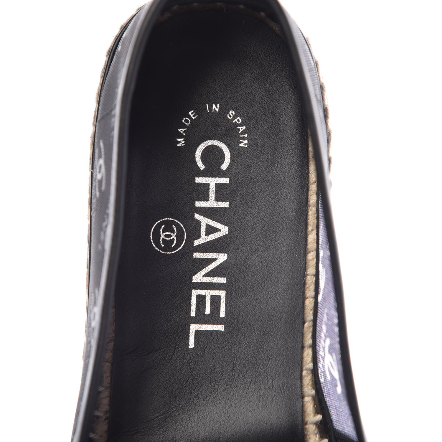 Chanel Mesh Grosgrain CC Espadrilles 40 Black White 8 of 9