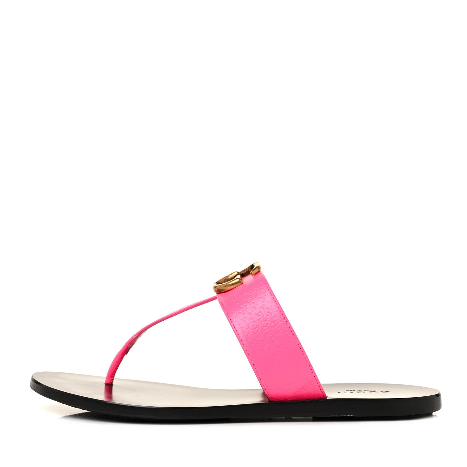 Gucci Calfskin GG Marmont Thong Sandals 36.5 Fuxia Fluo 1 of 8