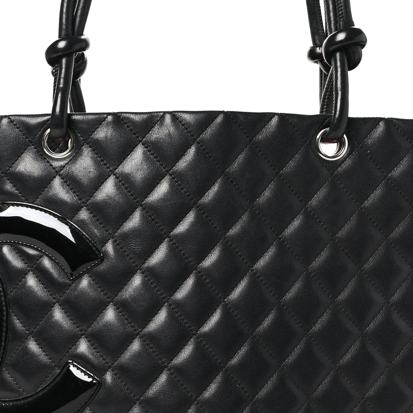 Calfskin Quilted Large Cambon Tote Black