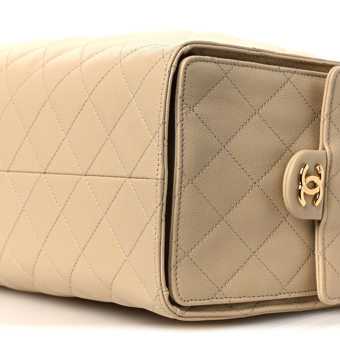 Caviar Quilted Medium Chanel 25 Handbag Beige