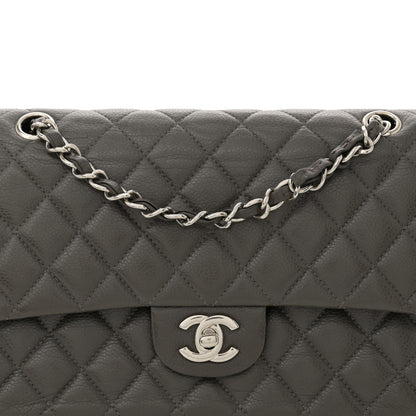 Chanel Caviar Quilted Medium Double Flap Dark Grey 8 of 14