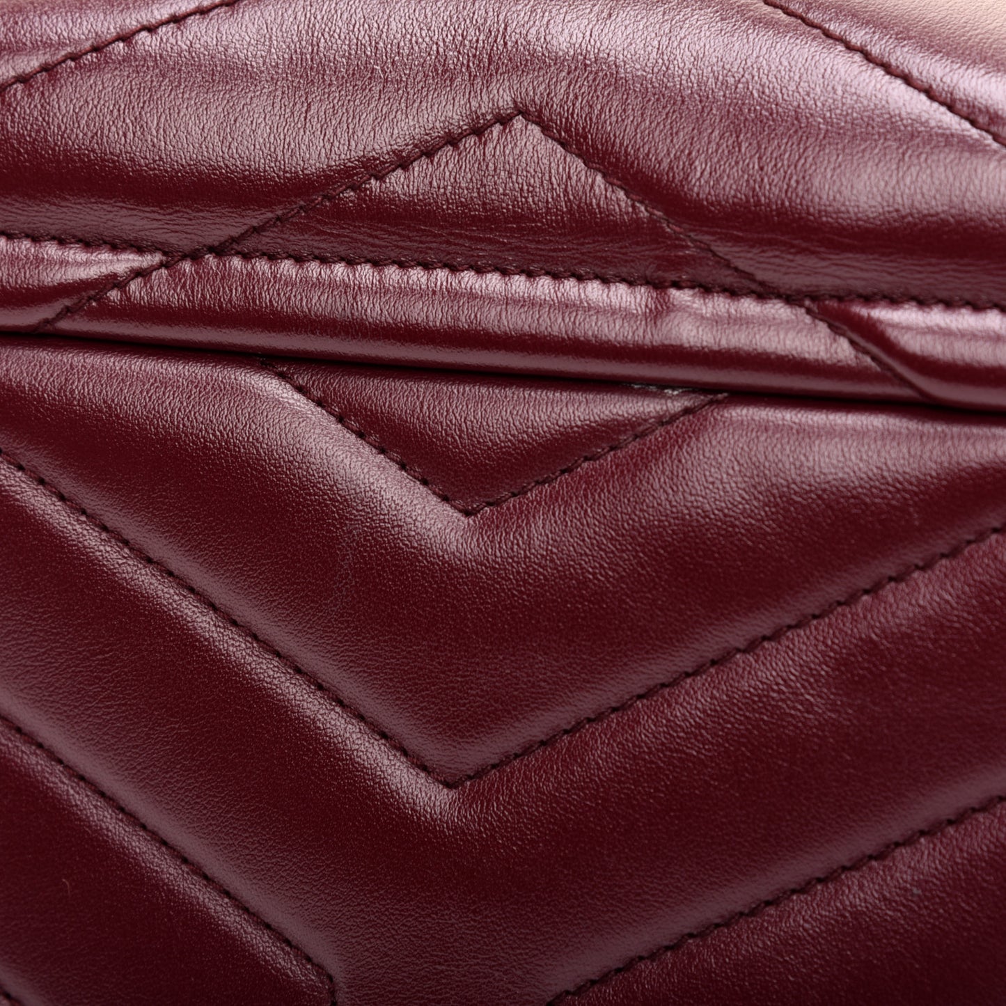 Calfskin Y Quilted Monogram Small Loulou Chain Satchel Dark Legion Red