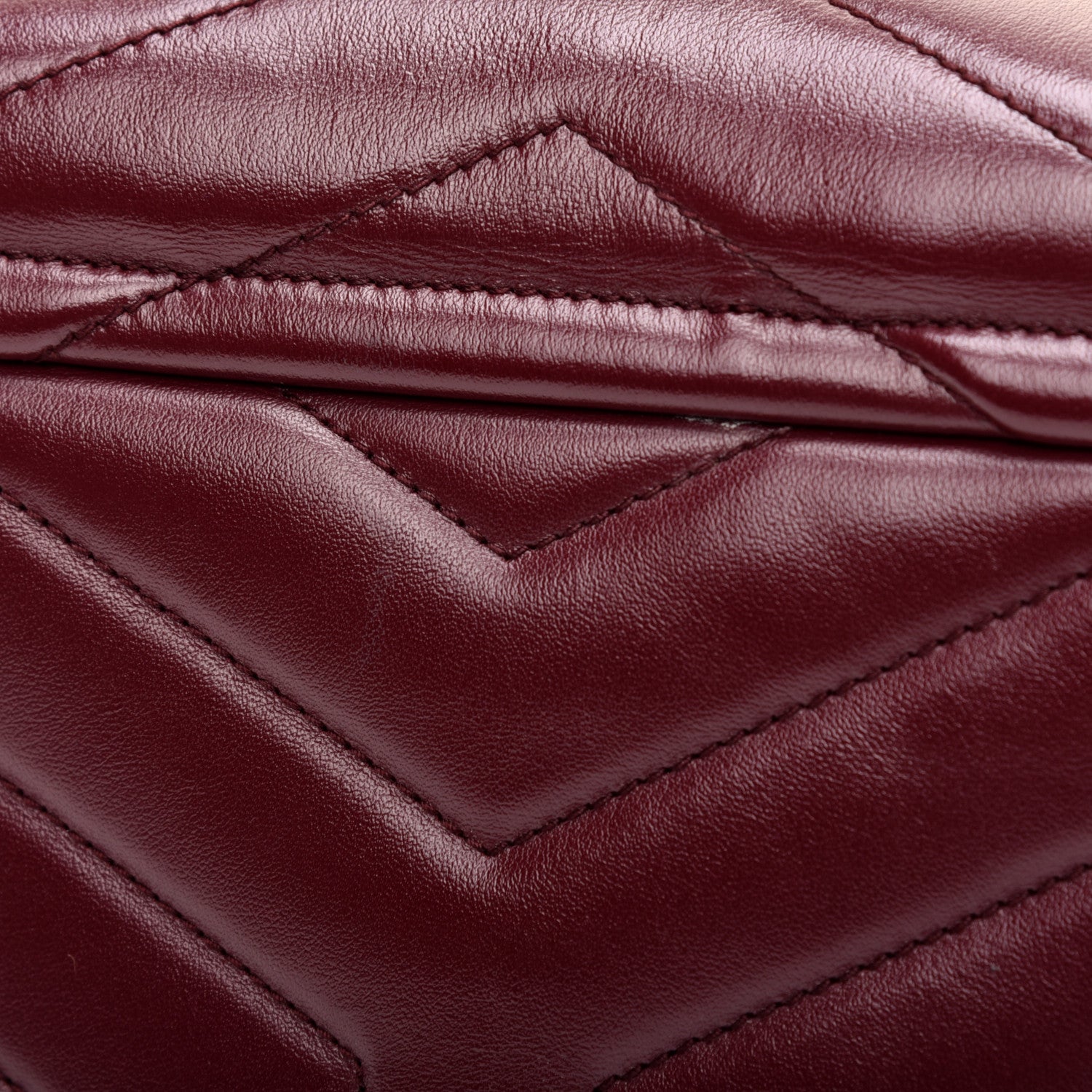 Saint Laurent Calfskin Y Quilted Monogram Small Loulou Chain Satchel Dark Legion Red 11 of 11