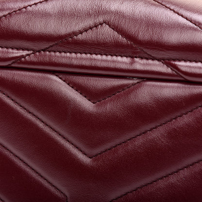 Saint Laurent Calfskin Y Quilted Monogram Small Loulou Chain Satchel Dark Legion Red 11 of 11