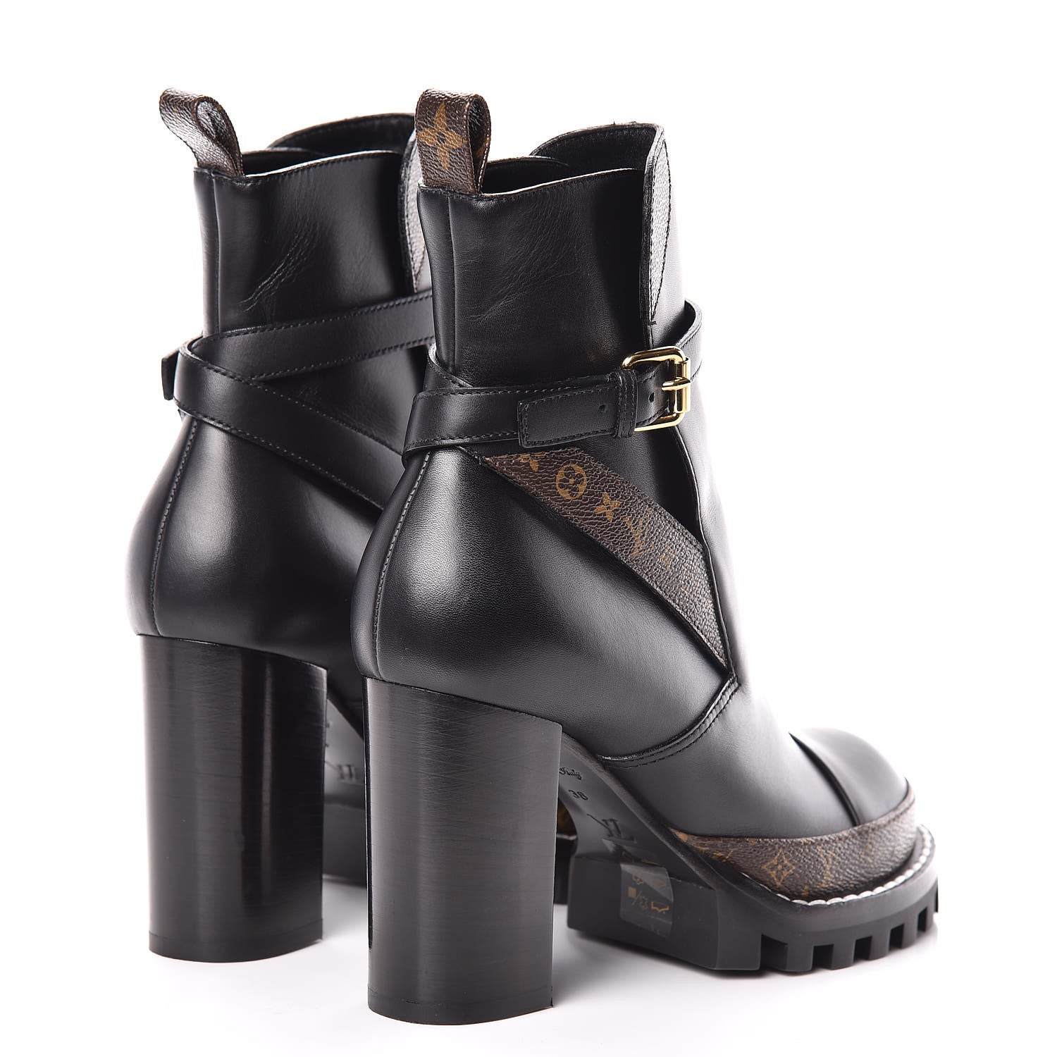 Louis Vuitton Calfskin Monogram Star Trail Ankle Boots 38 Black 4 of 8