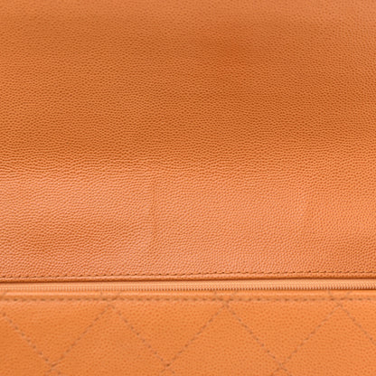 Chanel Caviar Stitched Jumbo Single Flap Orange 12 of 12