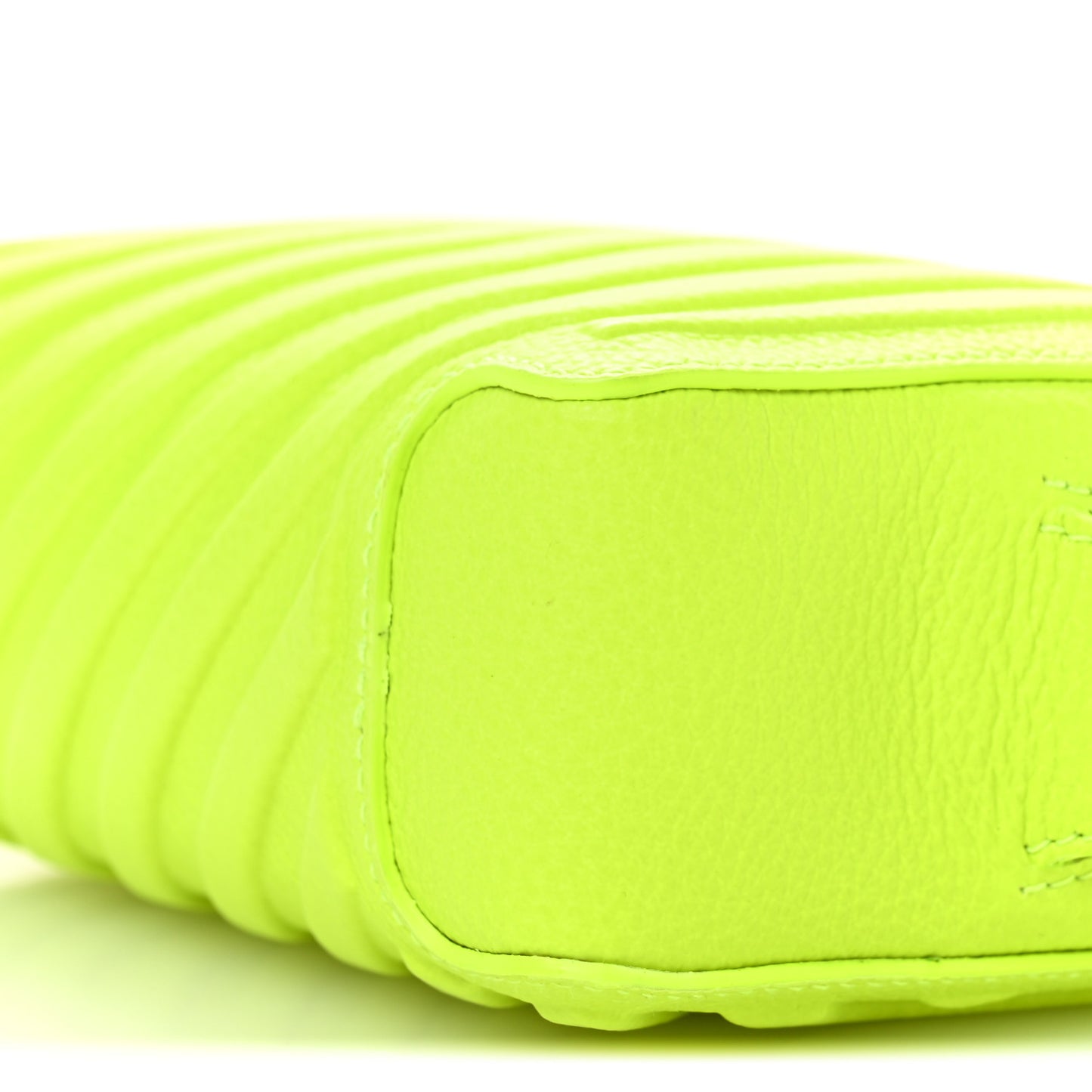 Grained Calfskin Embossed Car Camera Bag Yellow Fluo Black