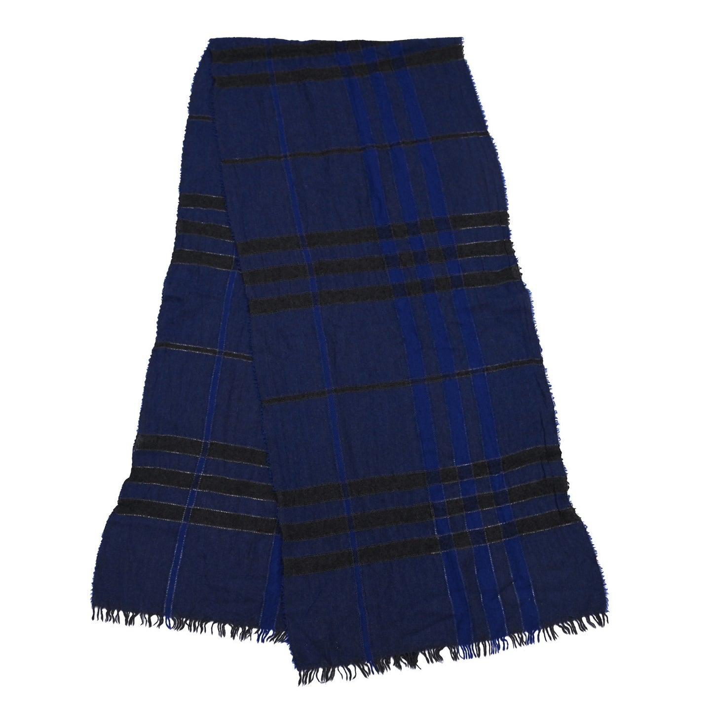 Wool Cashmere Scarf Navy