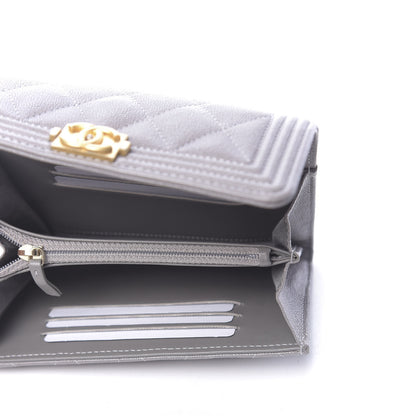 Chanel Caviar Quilted Medium Boy Flap Wallet Grey 5 of 8