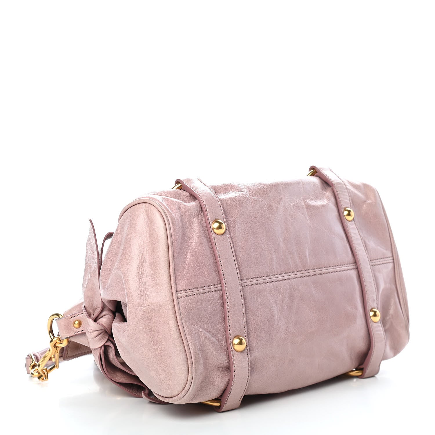 Miu Miu Vitello Lux Mini Bow Bag Cipria 860076 – FASHIONPHILE