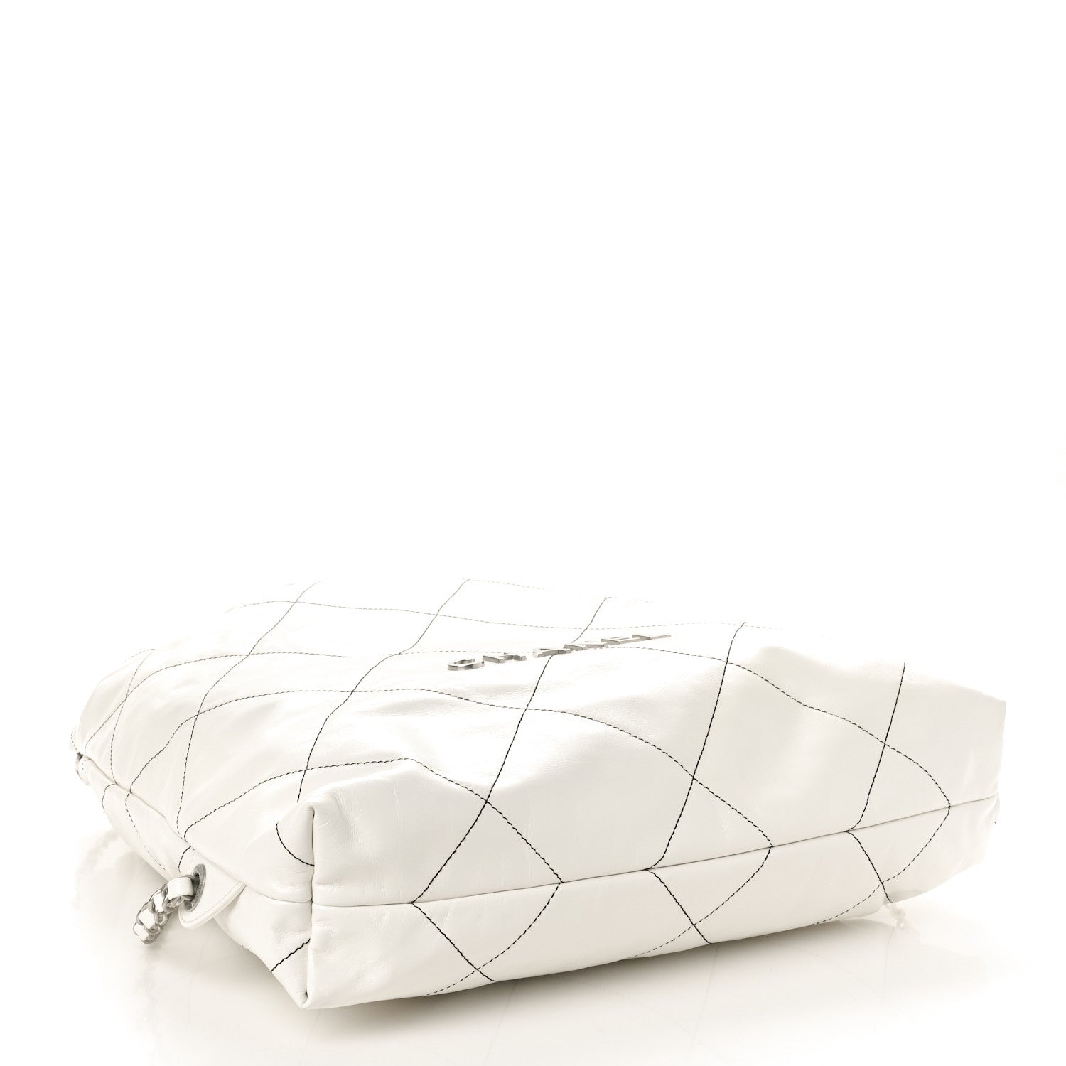 Chanel Shiny Calfskin Quilted Chanel 22 Backpack White Black 4 of 10