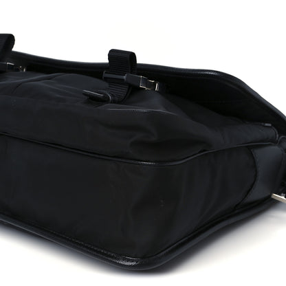Prada Tessuto Nylon Saffiano Large Double Snap Buckle Messenger Bag Black 10 of 10