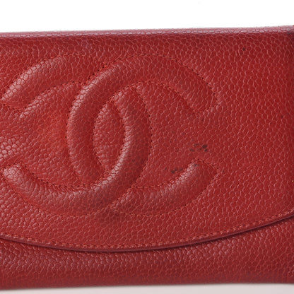Chanel Caviar Timeless CC Card Holder Flap Wallet Dark Red 13 of 14