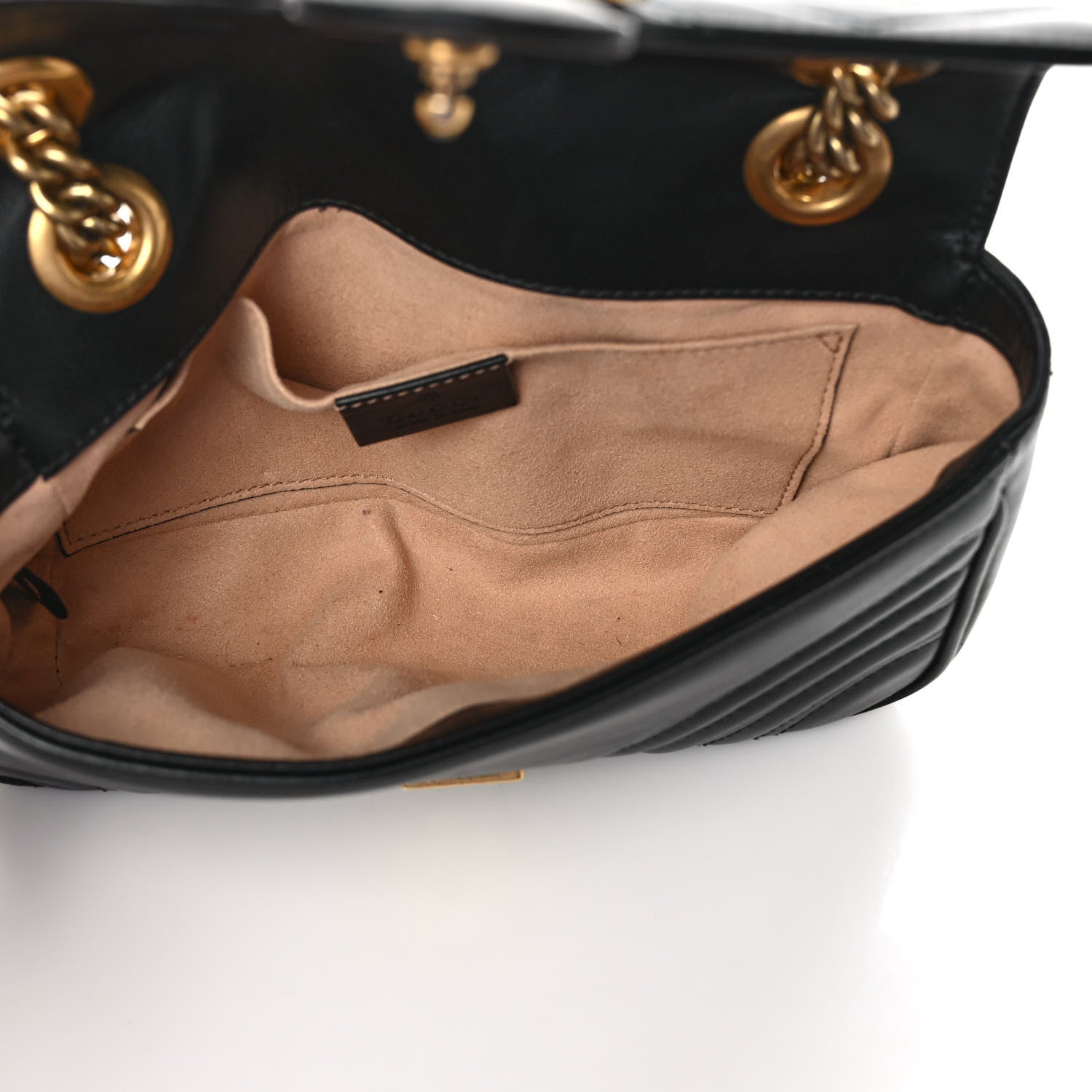 Gucci Calfskin Matelasse Mini GG Marmont Shoulder Bag Black 5 of 11
