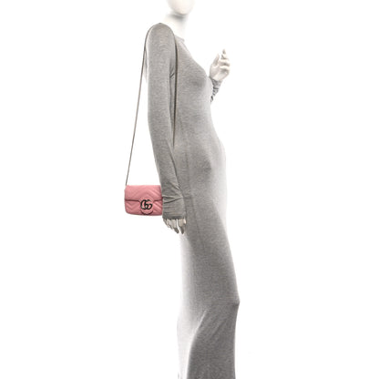 Gucci Calfskin Matelasse Super Mini GG Marmont Shoulder Bag Wild Rose 2 of 10