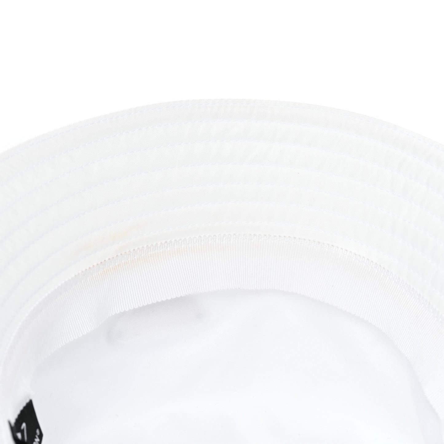Re-Nylon Metal Triangle Logo Mens Bucket Hat L White