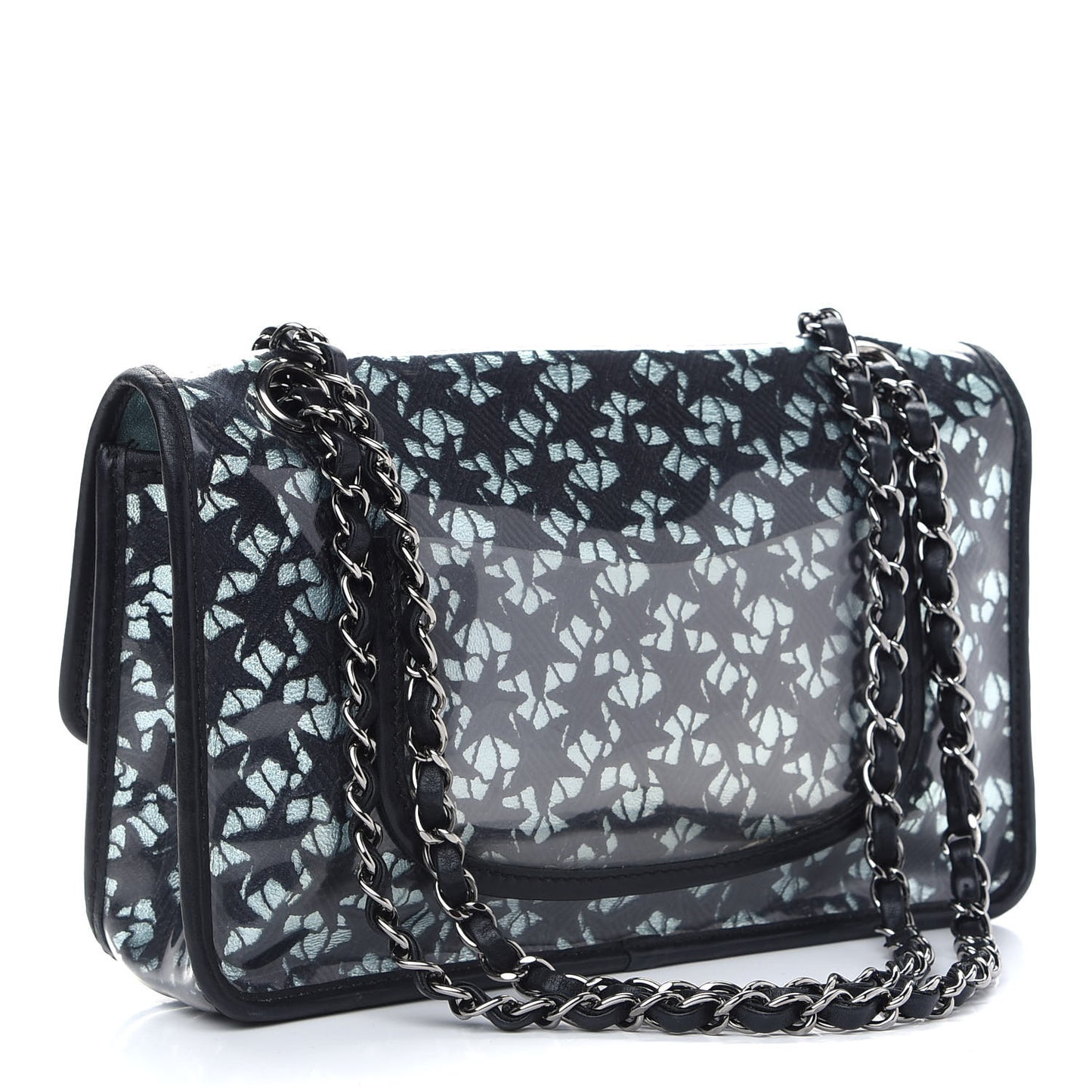PVC Medium Single Flap Blue Black