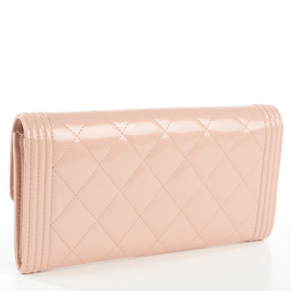 Chanel Iridescent Glazed Calfskin Quilted Boy Flap Wallet Light Pink 3 of 8