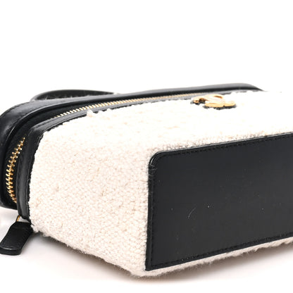 Chanel Boucle Calfskin Top Handle Slim Vanity Case With Chain Ecru Black 9 of 10