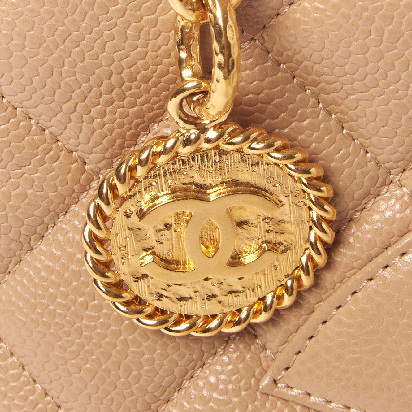Chanel Caviar Quilted Medallion Tote Beige 7 of 9