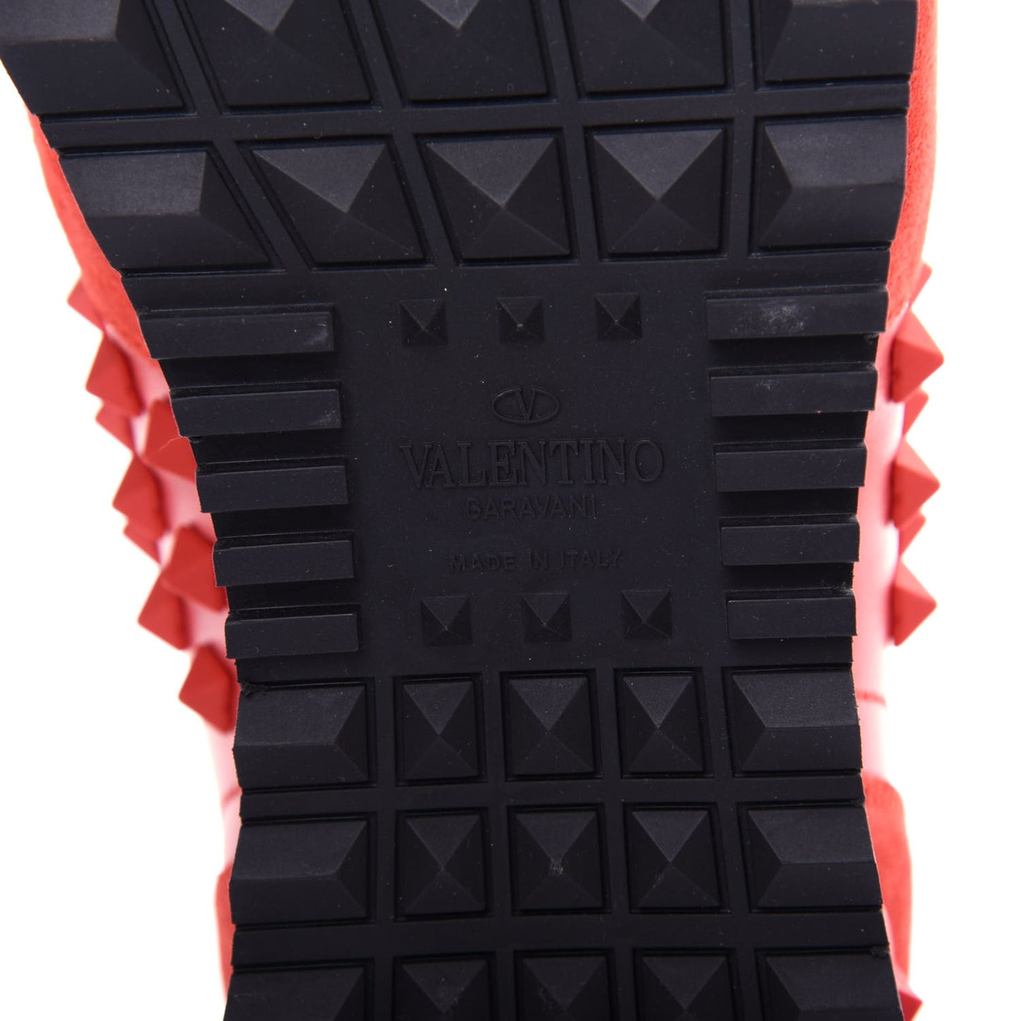 Calfskin Suede Rockstud Sneakers 39 Fragola