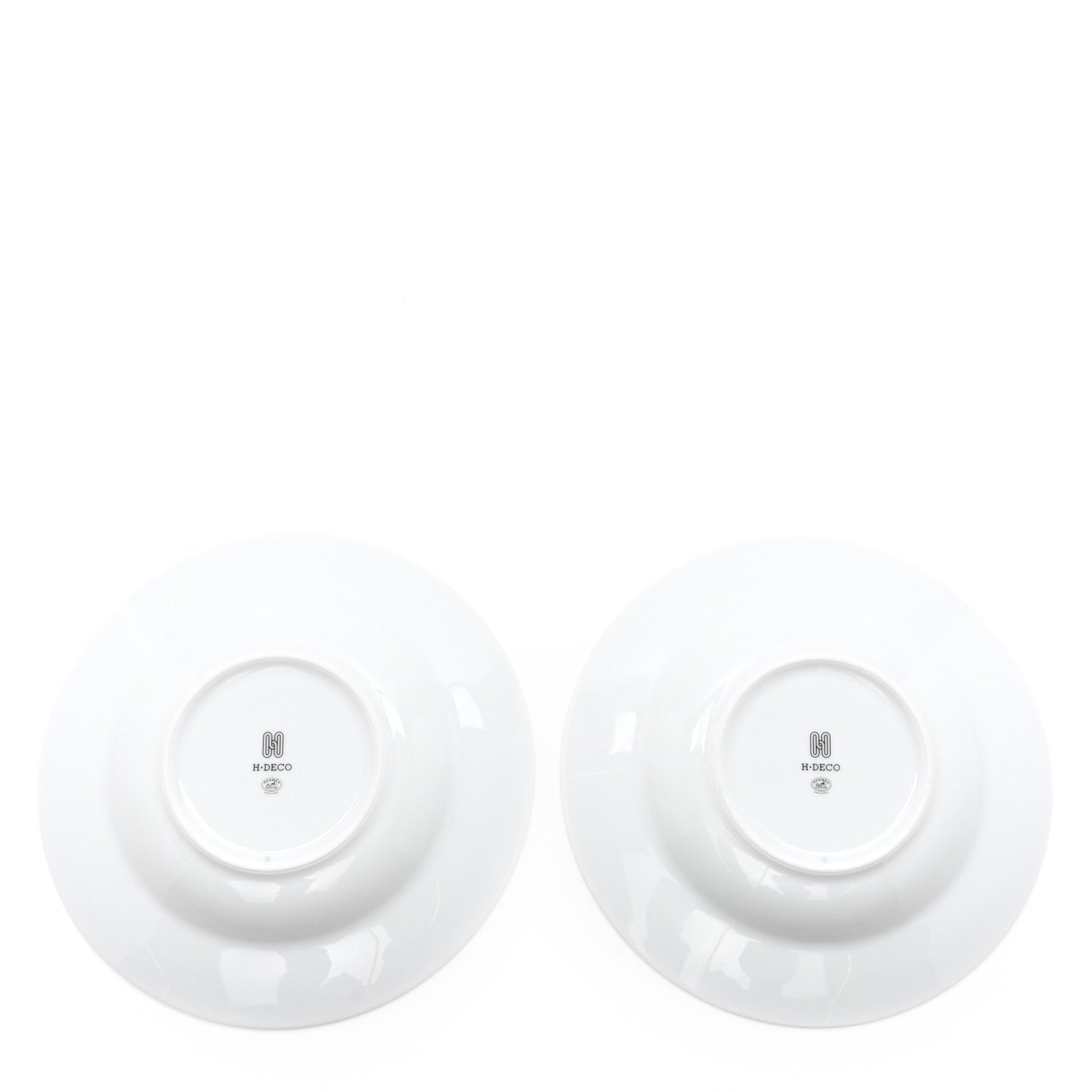 Hermes Porcelain H Deco Soup Bowl Set of 2 Black White 2 of 5
