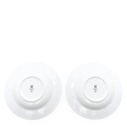 Hermes Porcelain H Deco Soup Bowl Set of 2 Black White 2 of 5