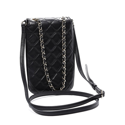 Chanel Lambskin Quilted Chain Around Flap Crossbody Black 2 of 10