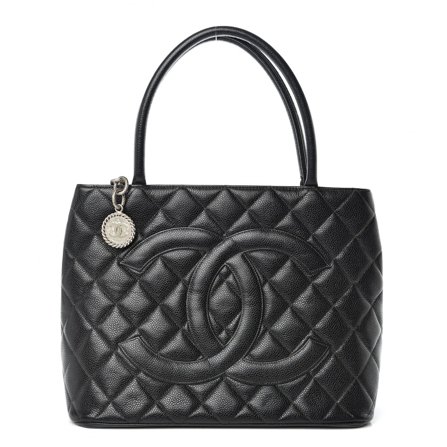 Caviar Quilted Medallion Tote Black