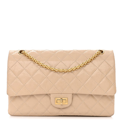 Chanel Distressed Patent Quilted 2.55 Reissue 226 Flap Beige 1 of 12