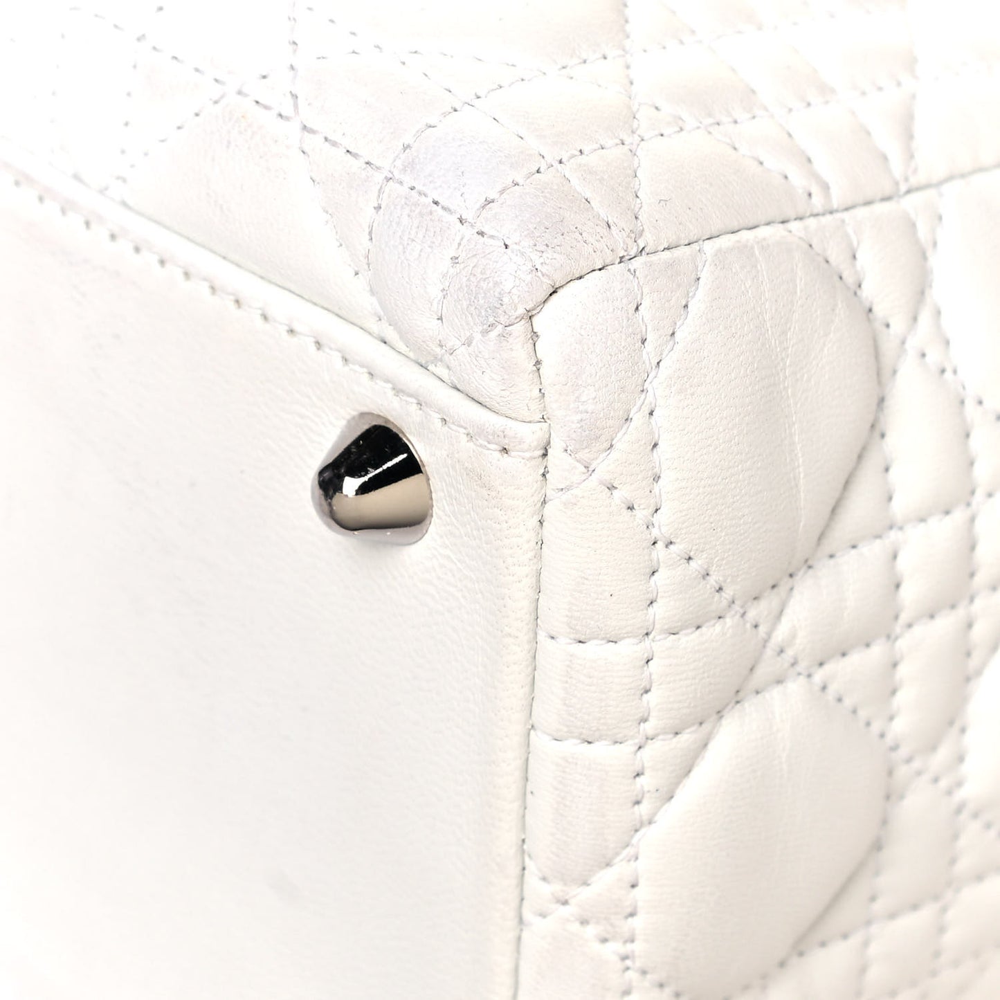 Lambskin Cannage Large Lady Dior White