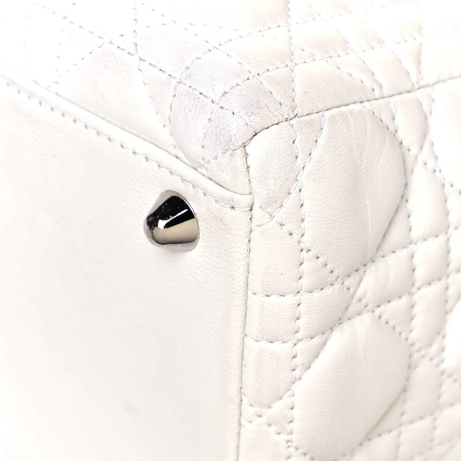 Christian Dior Lambskin Cannage Large Lady Dior White 11 of 13