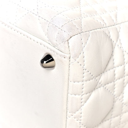 Christian Dior Lambskin Cannage Large Lady Dior White 11 of 13
