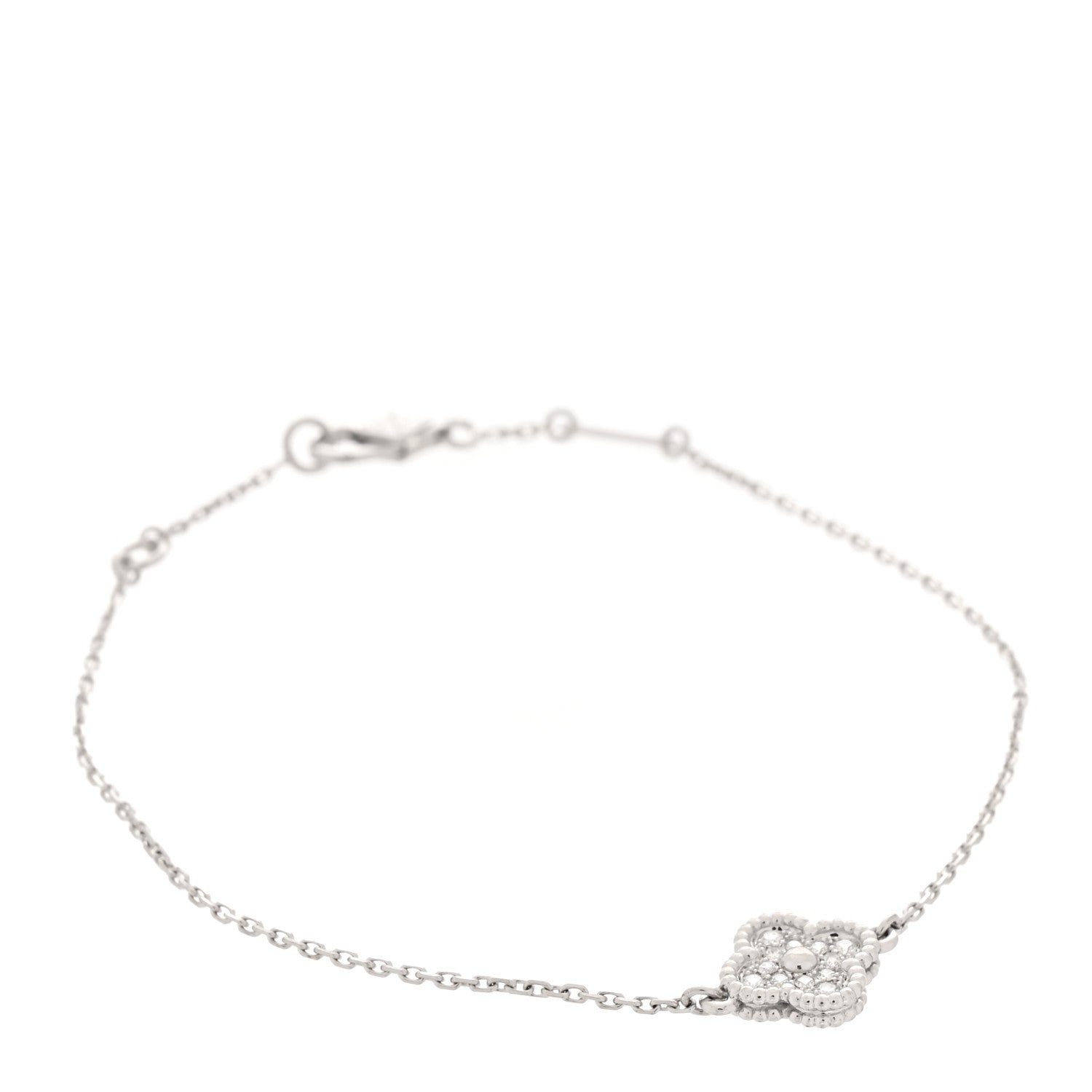 Van Cleef & Arpels 18K White Gold Diamond Sweet Alhambra Bracelet 1 of 5