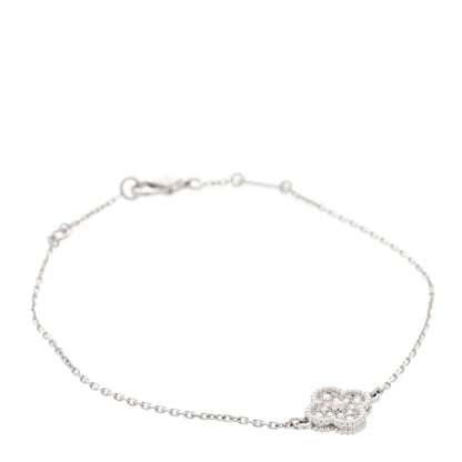 Van Cleef & Arpels 18K White Gold Diamond Sweet Alhambra Bracelet 1 of 5