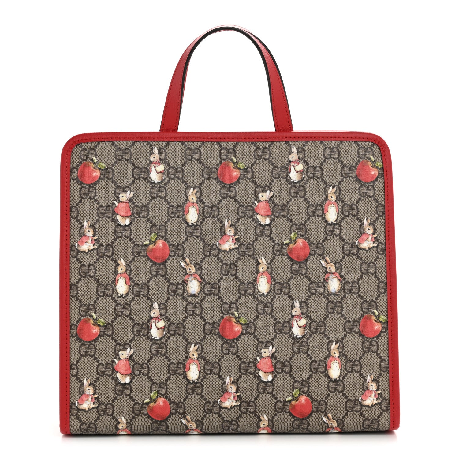 Gucci X Peter Rabbit GG Supreme Monogram Rabbit Apple Childrens Tote Beige Ebony Multicolor Bright Hibiscus 1 of 10