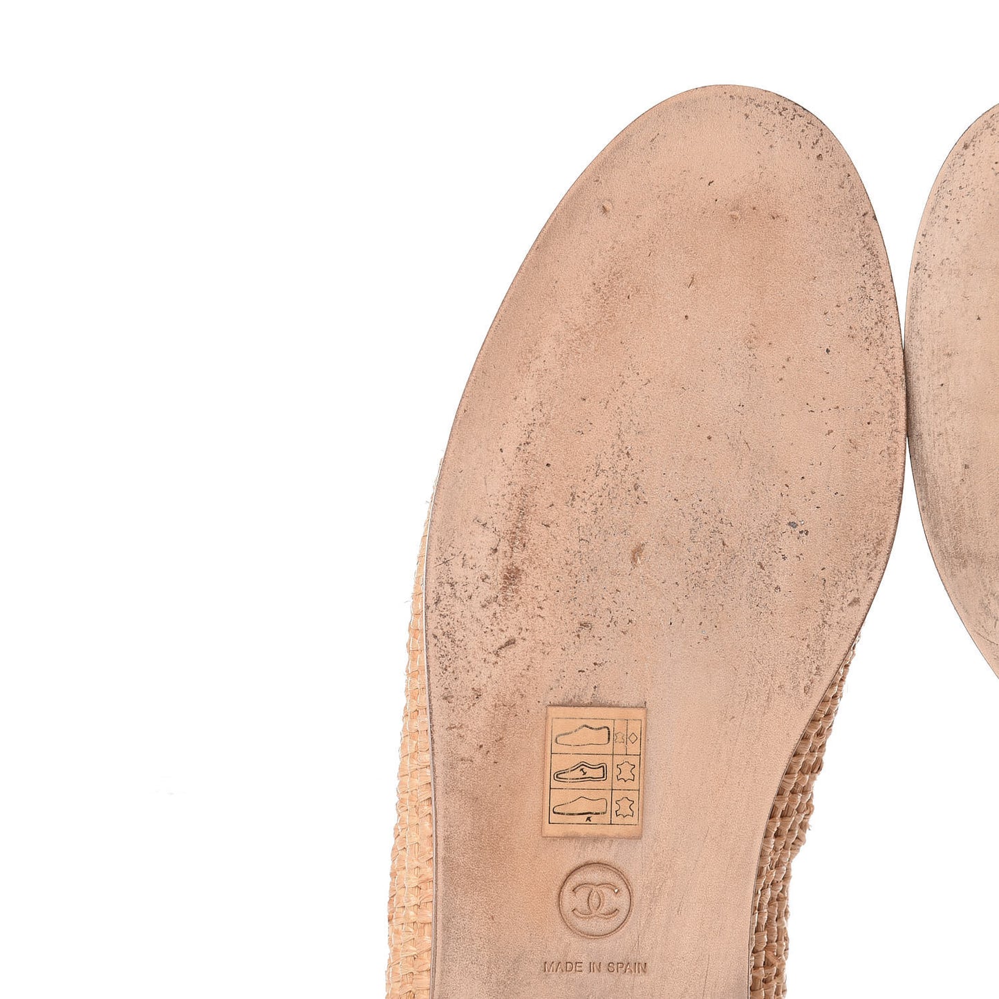 Lambskin Grosgrain CC Espadrilles 40 Ivory Black