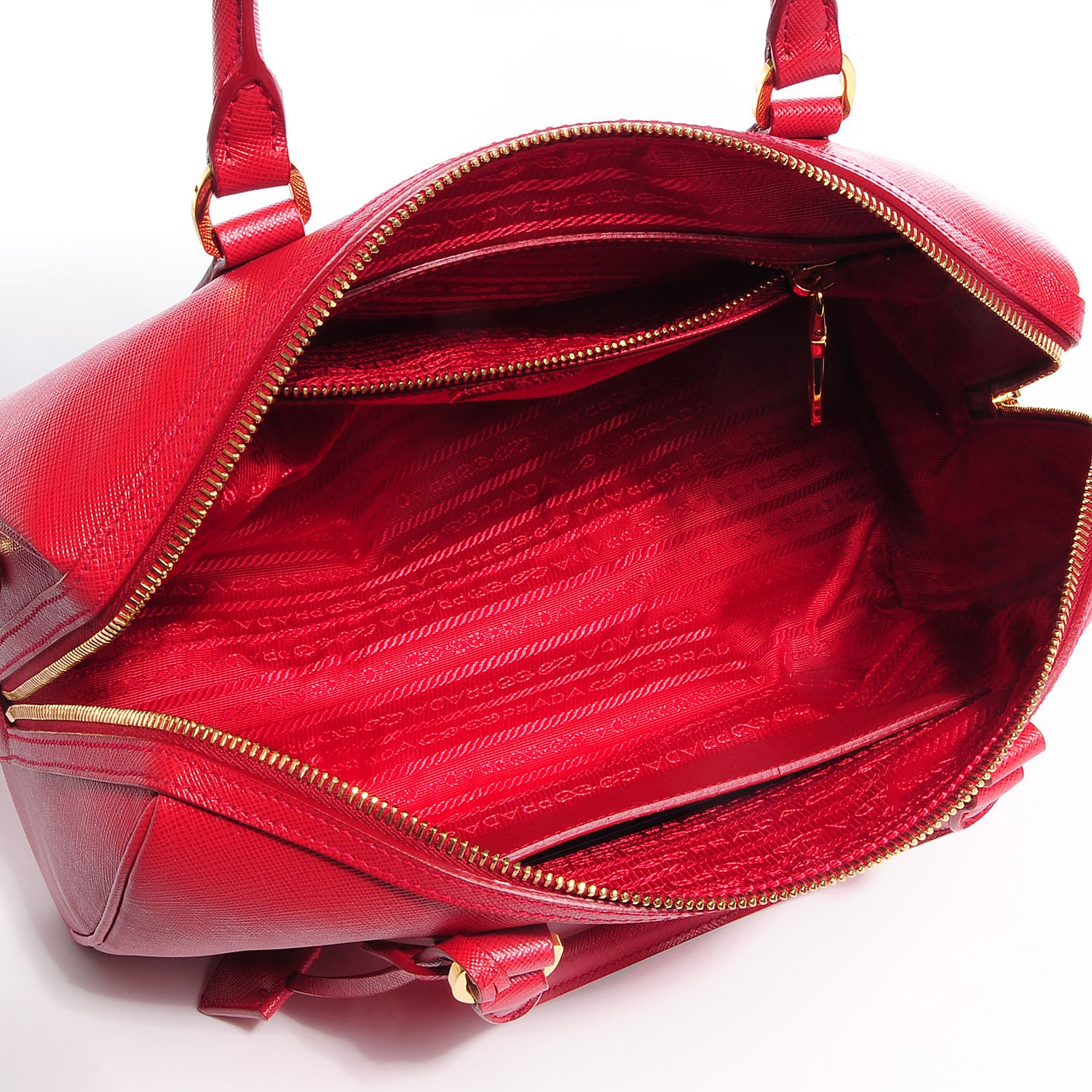 Prada Saffiano Lux Bowler Fuoco 5 of 15