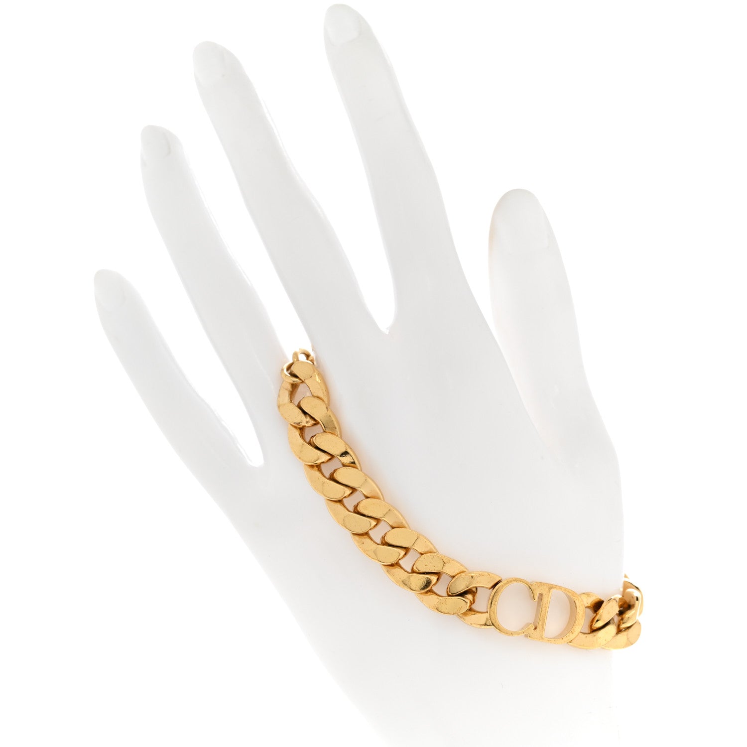 Christian Dior Brass CD Icon Chain Bracelet Gold 2 of 6