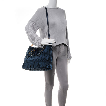 Prada Tessuto Nylon Gaufre Tote Denim 2 of 10