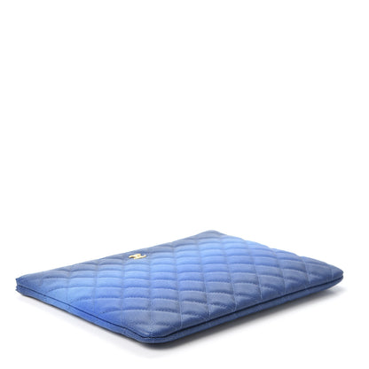 Chanel Caviar Ombre Medium Cosmetic Case Blue 3 of 8