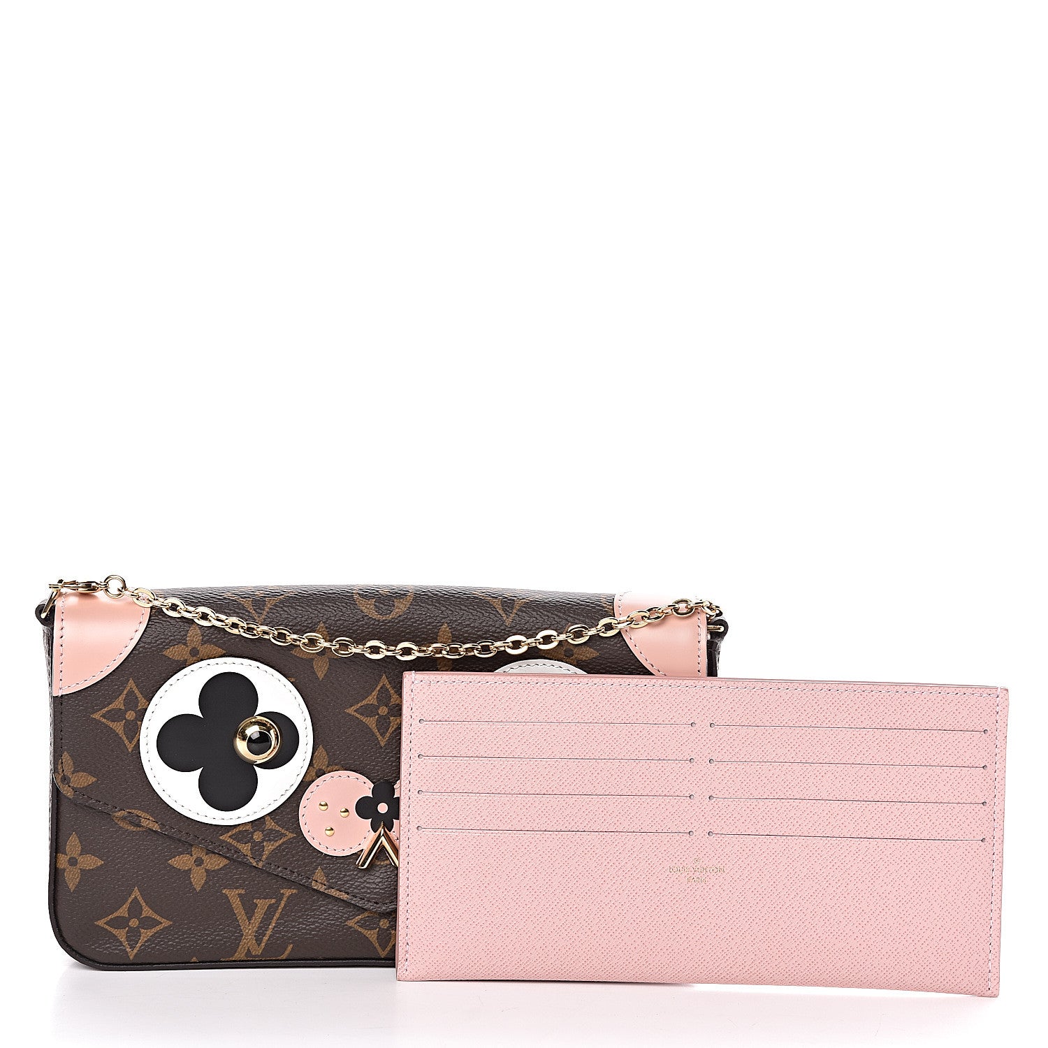 Louis Vuitton Monogram Valentine Dog Pochette Felicie Chain Wallet 3 of 11