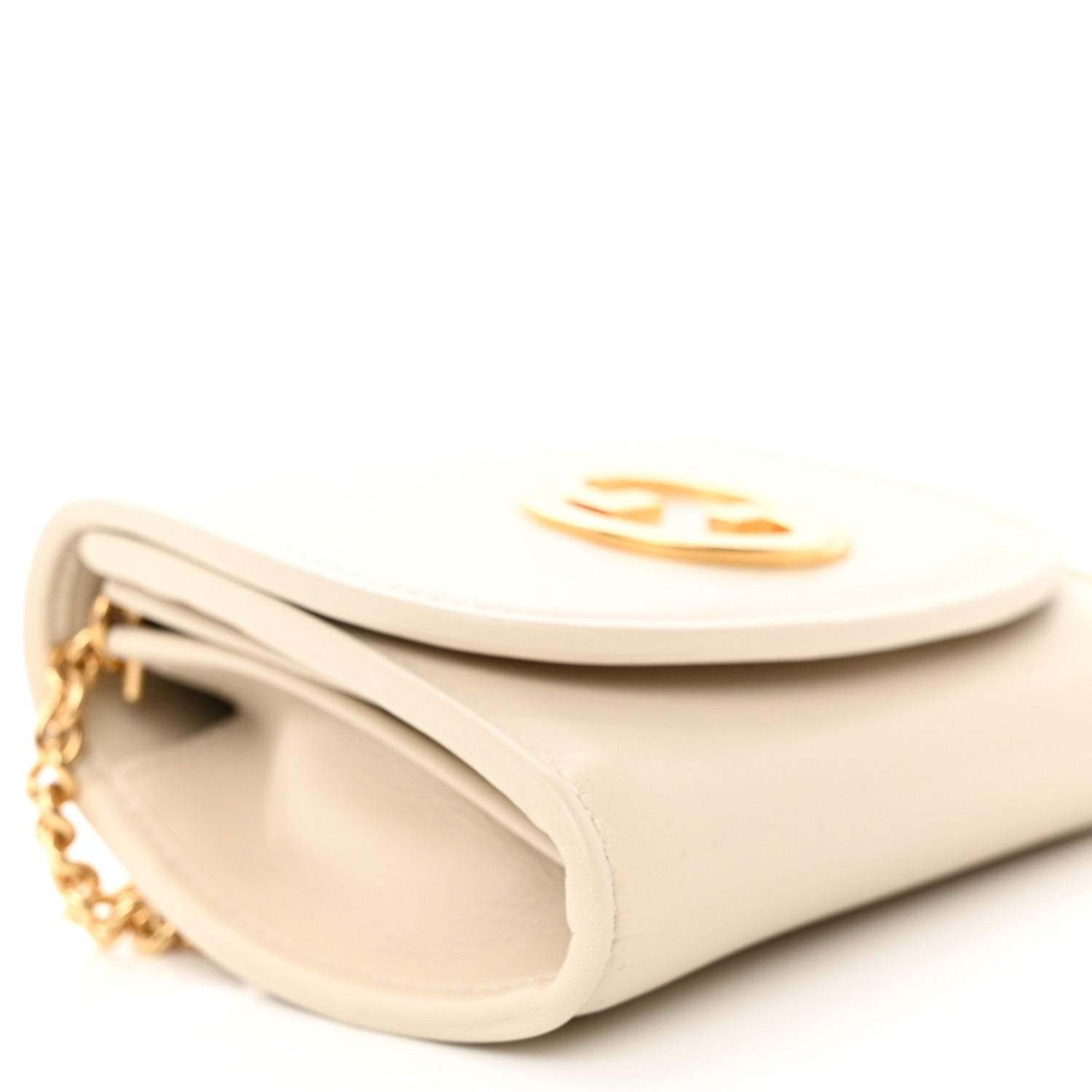 Gucci Roxy Calfskin Medium Blondie Chain Wallet Mystic White 8 of 9