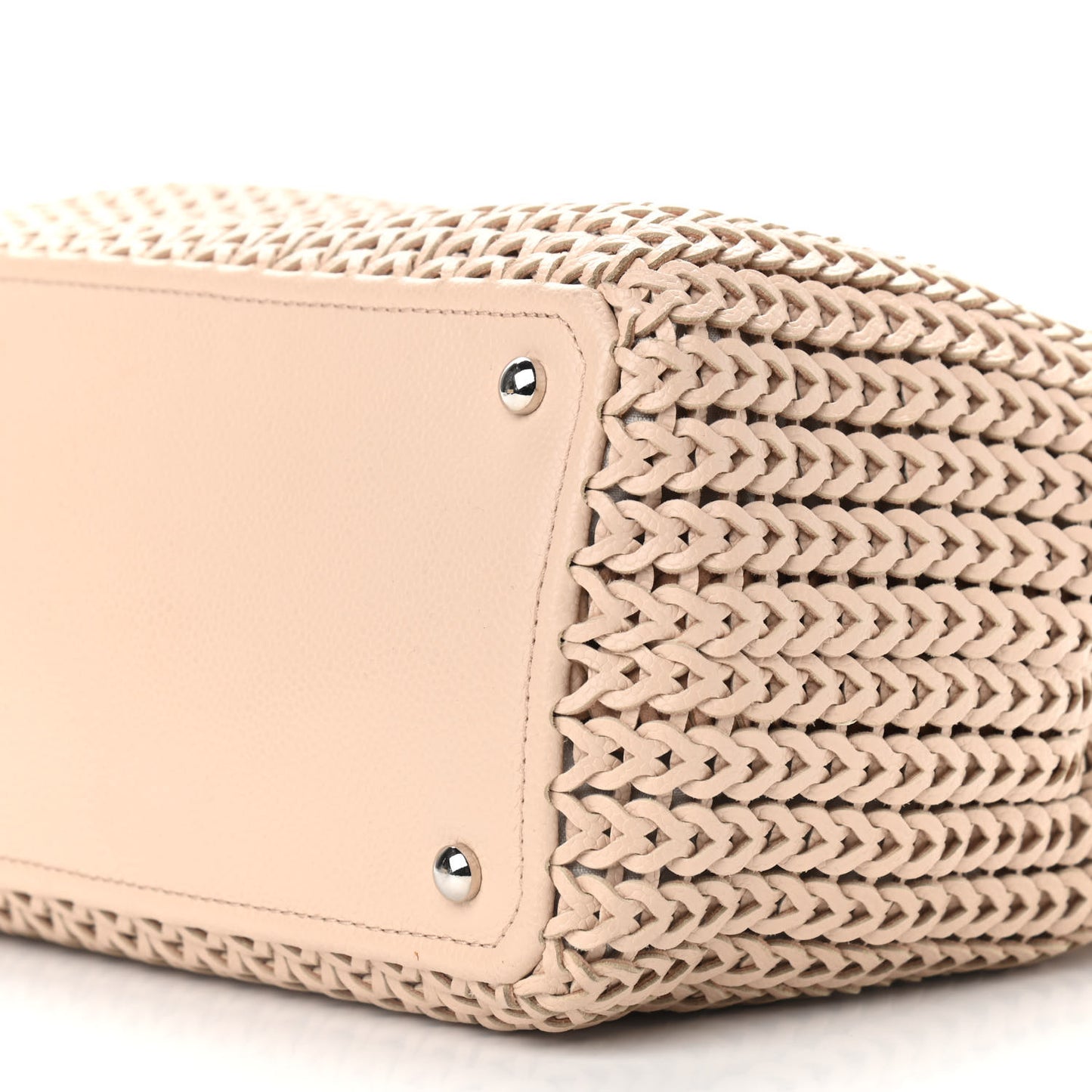 Calfskin Small Braided CC Tote Beige