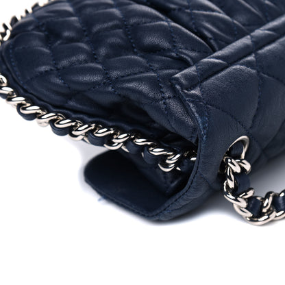 Chanel Washed Lambskin Mini Chain Around Messenger Navy Blue 7 of 9
