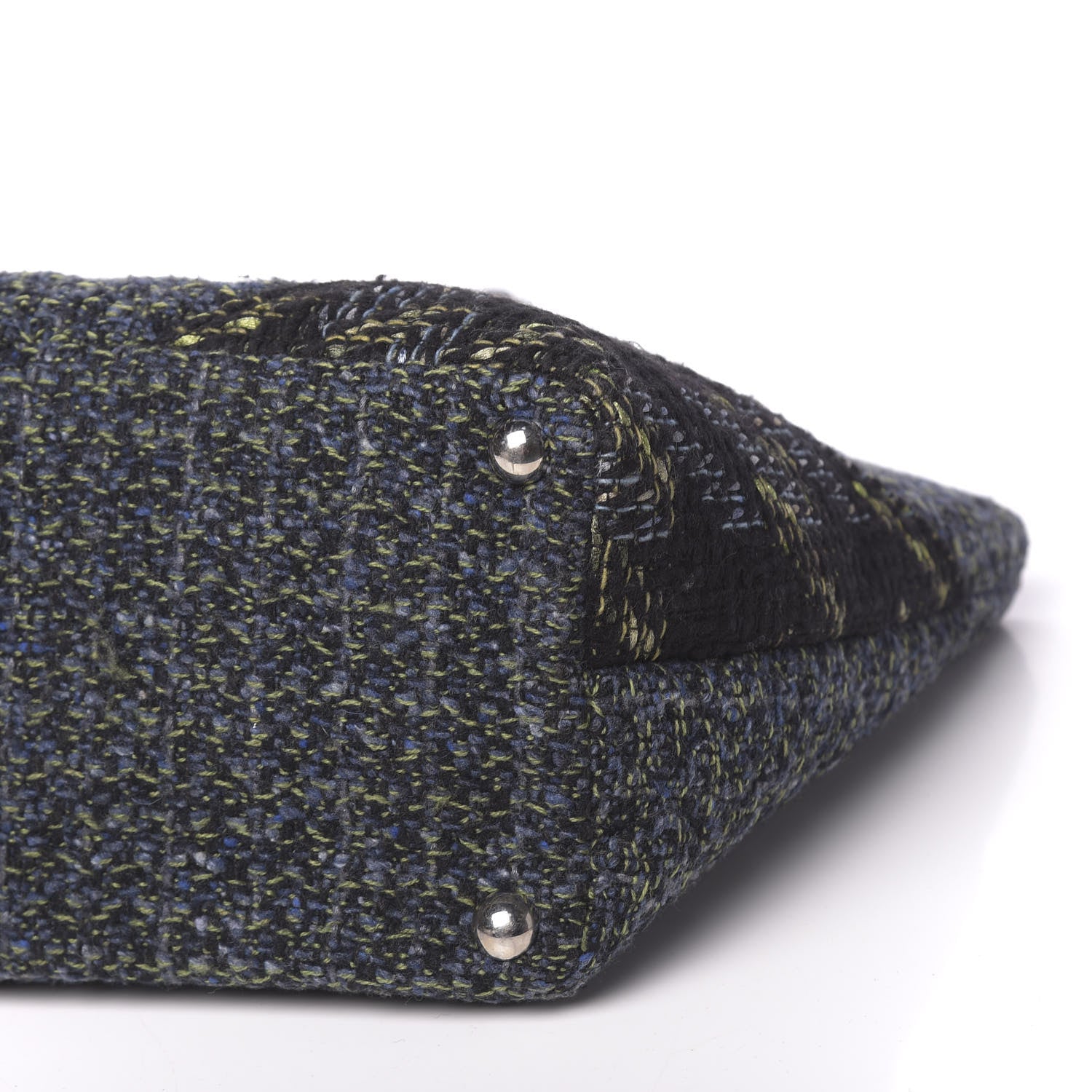 Chanel Tweed Quilted Large Cambon Tote Blue 10 of 10