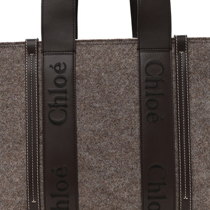 Chloe Felt Calfskin Medium Woody Ribbon Tote Deep Beige 7 of 10