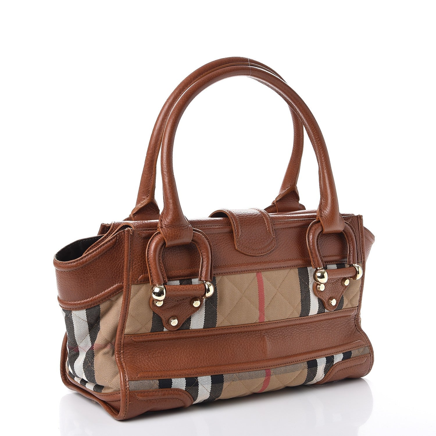 Burberry Quilted House Check Large Manor Tote Brown 3 of 15